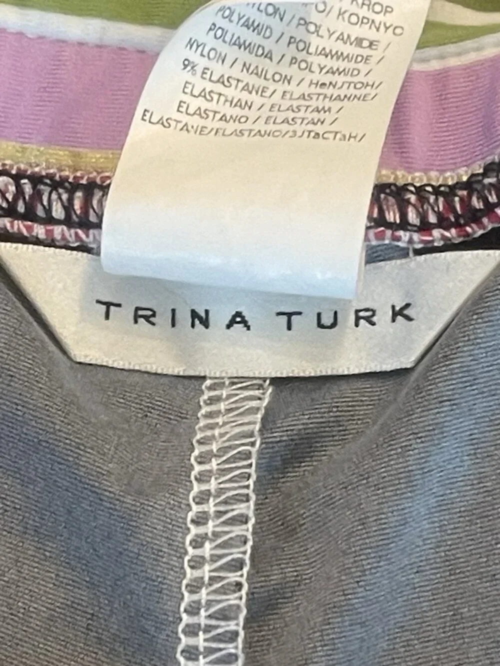 Trina Turk Royal Botanical Print Wide Leg Pants Swim Cover Up SZ M Beach Resort